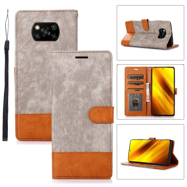 For Xiaomi Poco X3 NFC Splicing Leather Phone Case