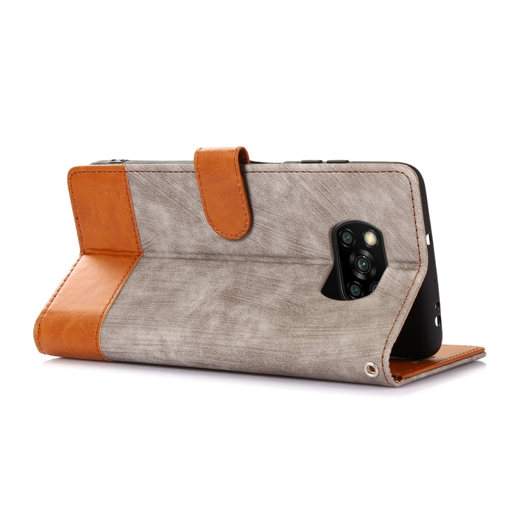 For Xiaomi Poco X3 NFC Splicing Leather Phone Case