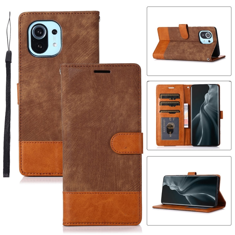 For Xiaomi Mi 11 Splicing Leather Phone Case