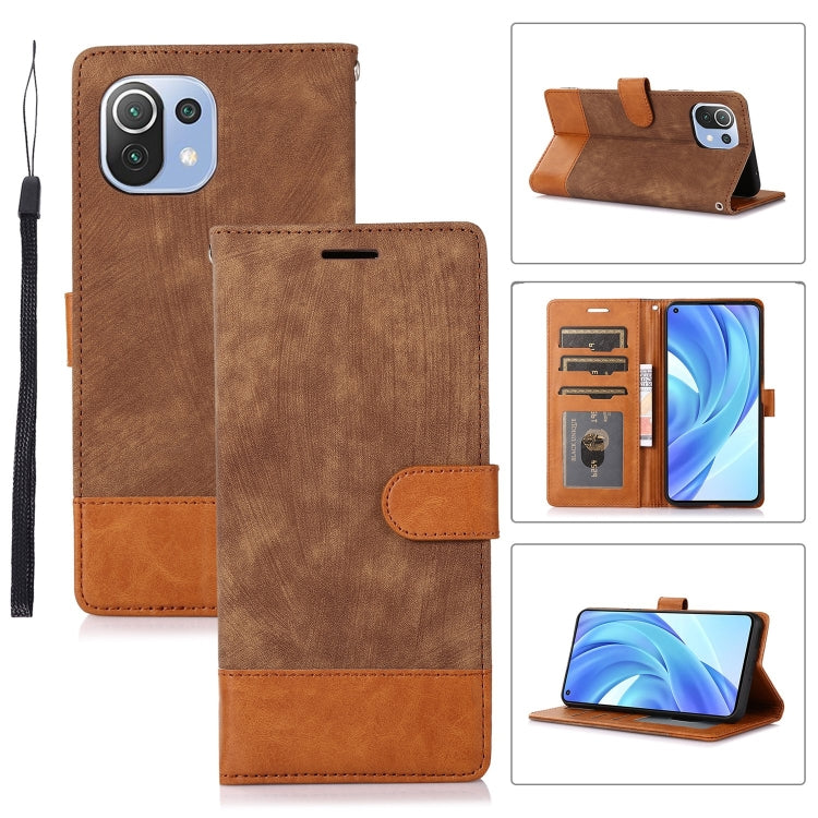 For Xiaomi Mi 11 Lite Splicing Leather Phone Case