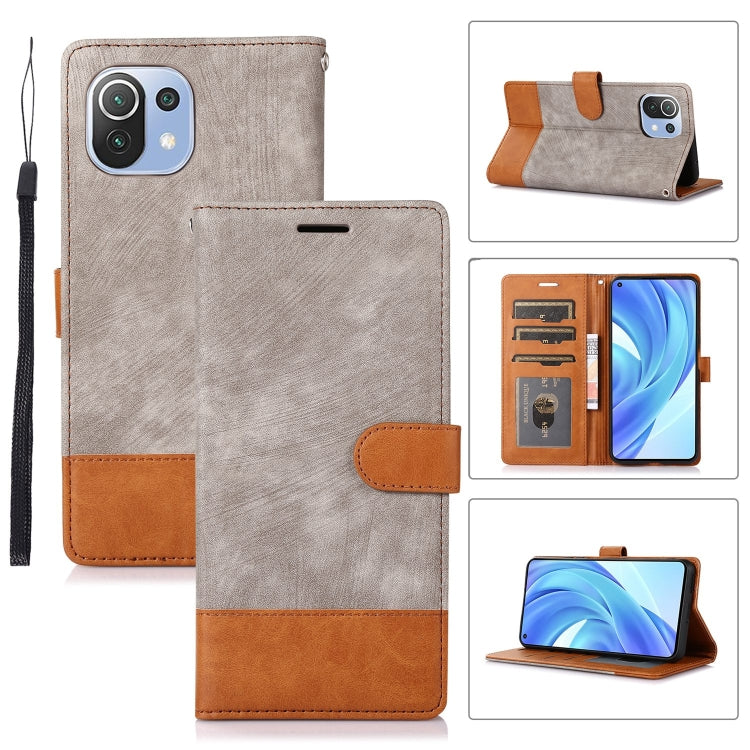 For Xiaomi Mi 11 Lite Splicing Leather Phone Case