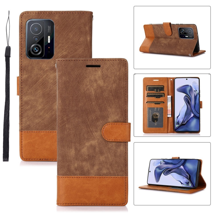 For Xiaomi 11T Splicing Leather Phone Case