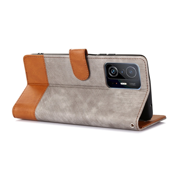 For Xiaomi 11T Splicing Leather Phone Case