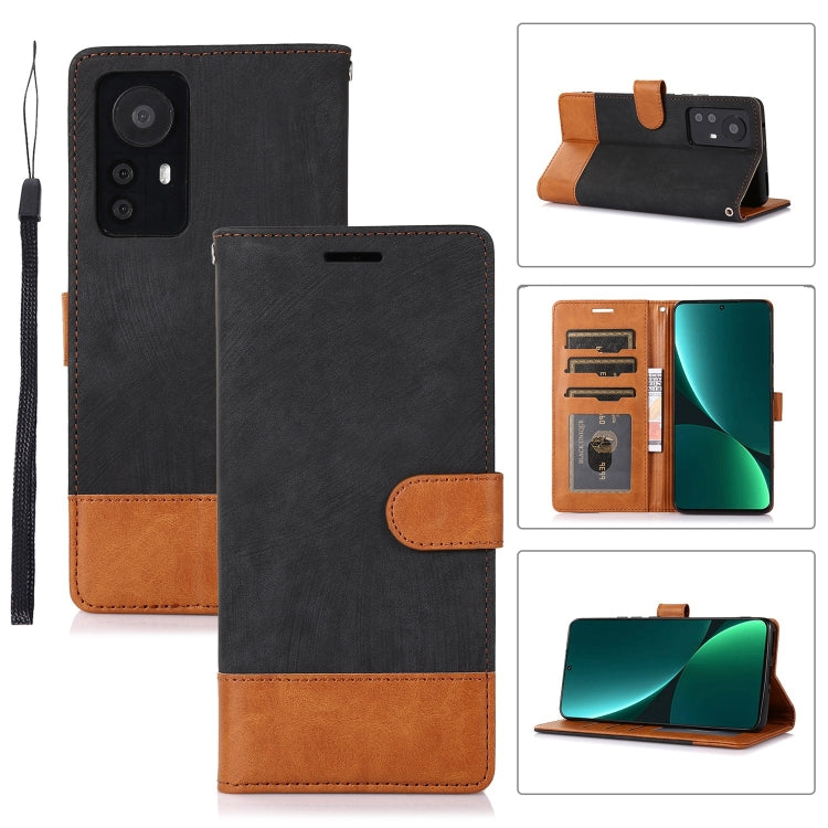For Xiaomi 12 Pro Splicing Leather Phone Case