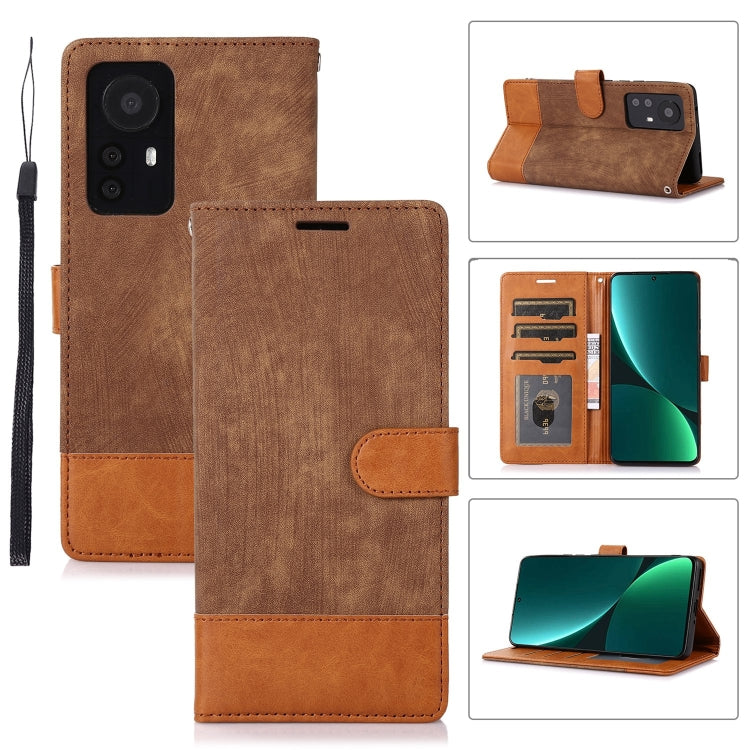 For Xiaomi 12 Pro Splicing Leather Phone Case