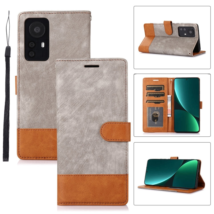 For Xiaomi 12 Pro Splicing Leather Phone Case
