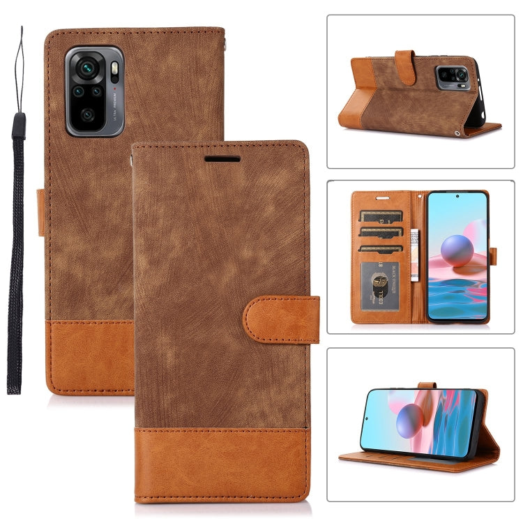 For Xiaomi Redmi 10 Splicing Leather Phone Case