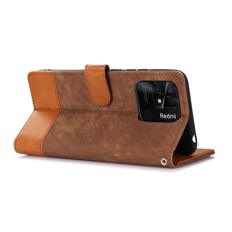 For Xiaomi Redmi 10 India Splicing Leather Phone Case