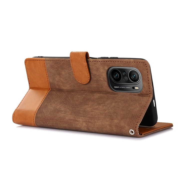 For Xiaomi Redmi K40 / K40 Pro Splicing Leather Phone Case