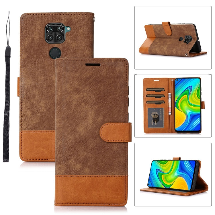 For Xiaomi Redmi Note 9 4G Splicing Leather Phone Case