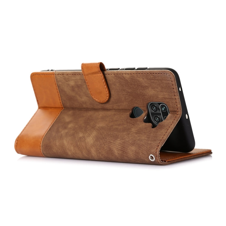 For Xiaomi Redmi Note 9 4G Splicing Leather Phone Case