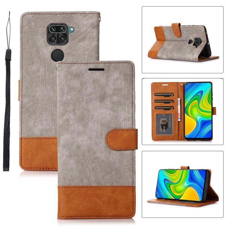 For Xiaomi Redmi Note 9 4G Splicing Leather Phone Case