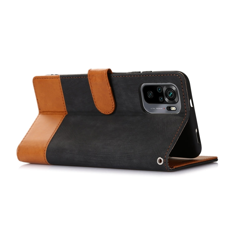 For Xiaomi Redmi Note 10 4G Splicing Leather Phone Case