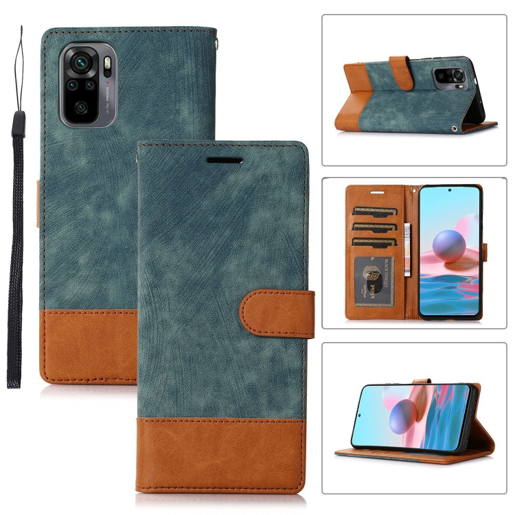 For Xiaomi Redmi Note 10 4G Splicing Leather Phone Case