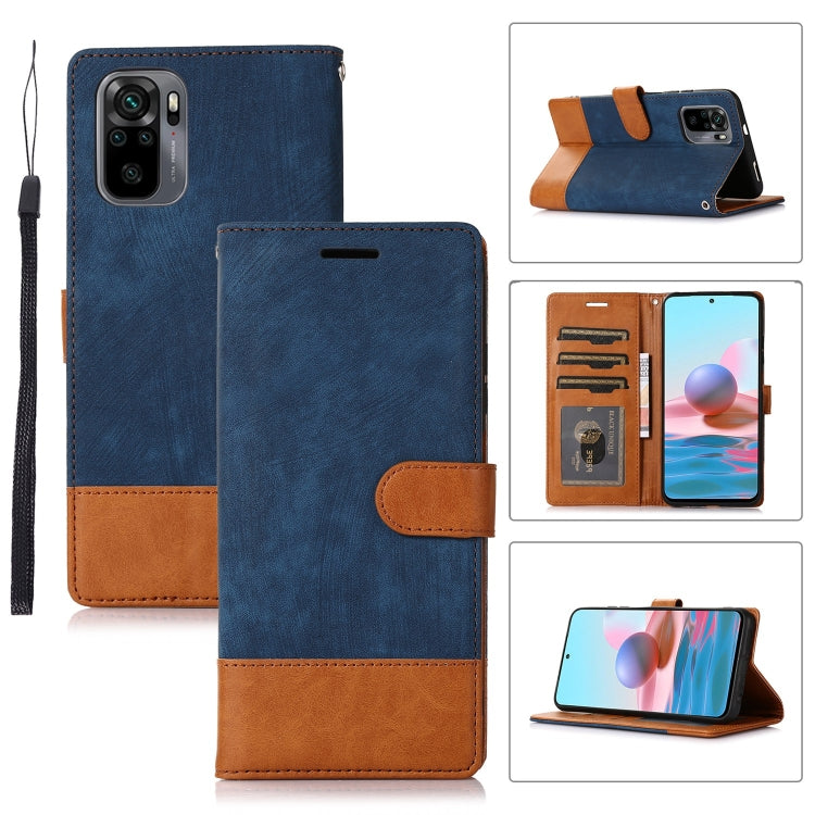 For Xiaomi Redmi Note 10 4G Splicing Leather Phone Case