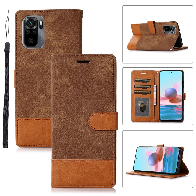 For Xiaomi Redmi Note 10 4G Splicing Leather Phone Case