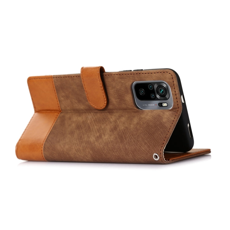 For Xiaomi Redmi Note 10 4G Splicing Leather Phone Case