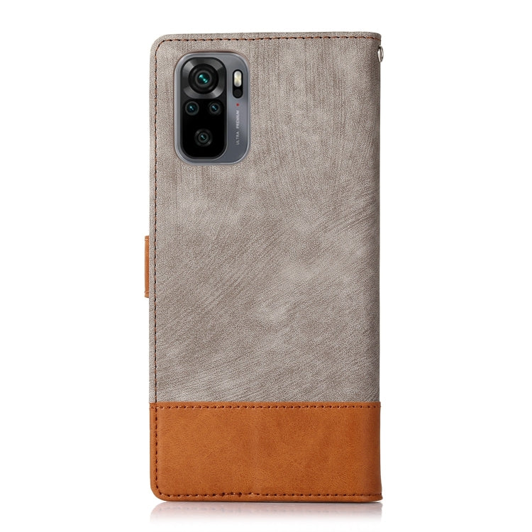 For Xiaomi Redmi Note 10 4G Splicing Leather Phone Case