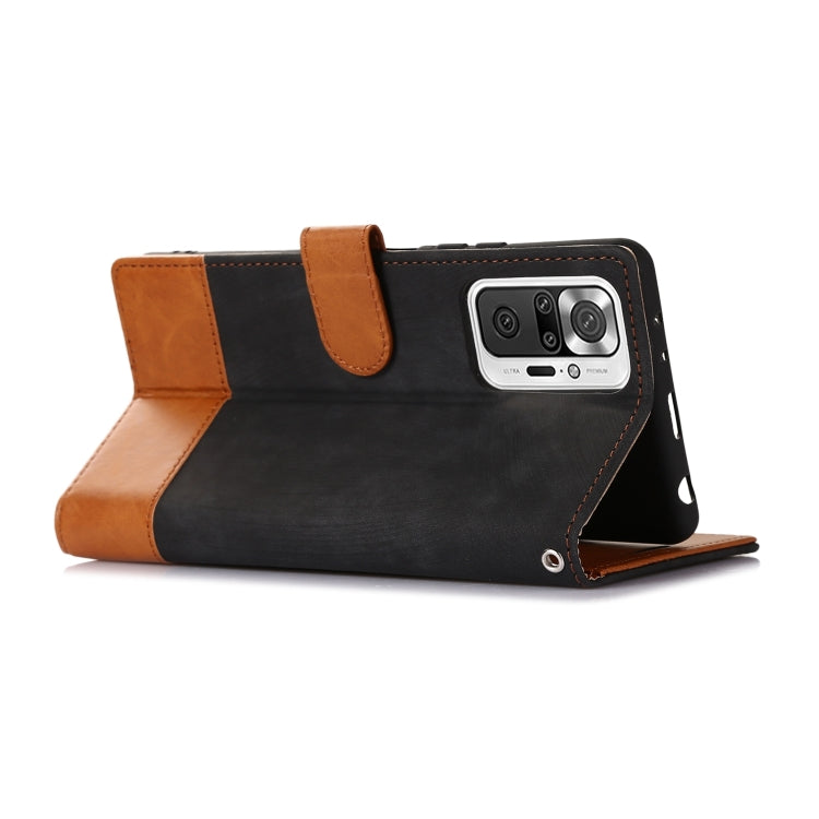For Xiaomi Redmi Note 10 Pro Splicing Leather Phone Case