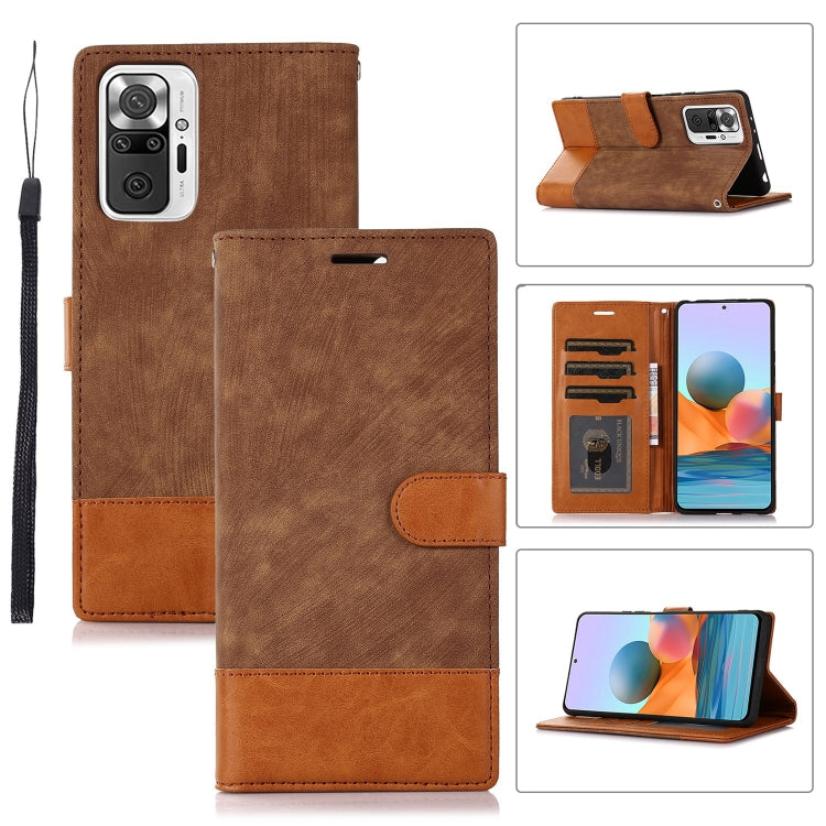 For Xiaomi Redmi Note 10 Pro Splicing Leather Phone Case