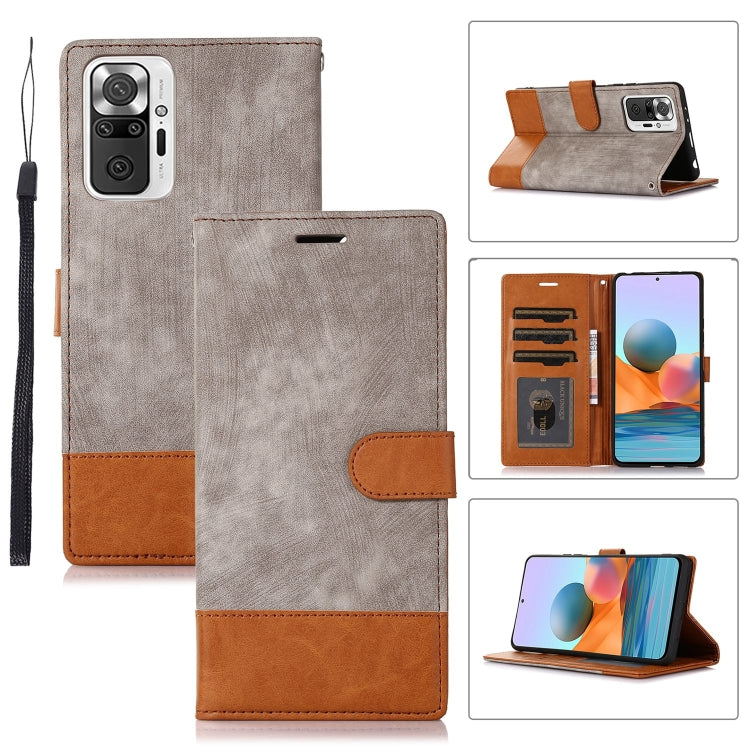 For Xiaomi Redmi Note 10 Pro Splicing Leather Phone Case