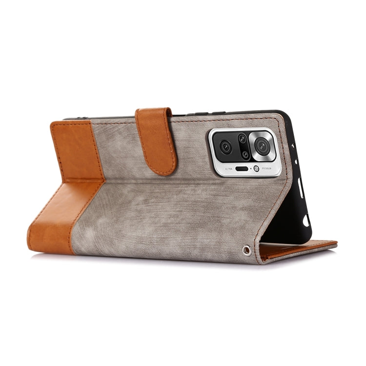 For Xiaomi Redmi Note 10 Pro Splicing Leather Phone Case