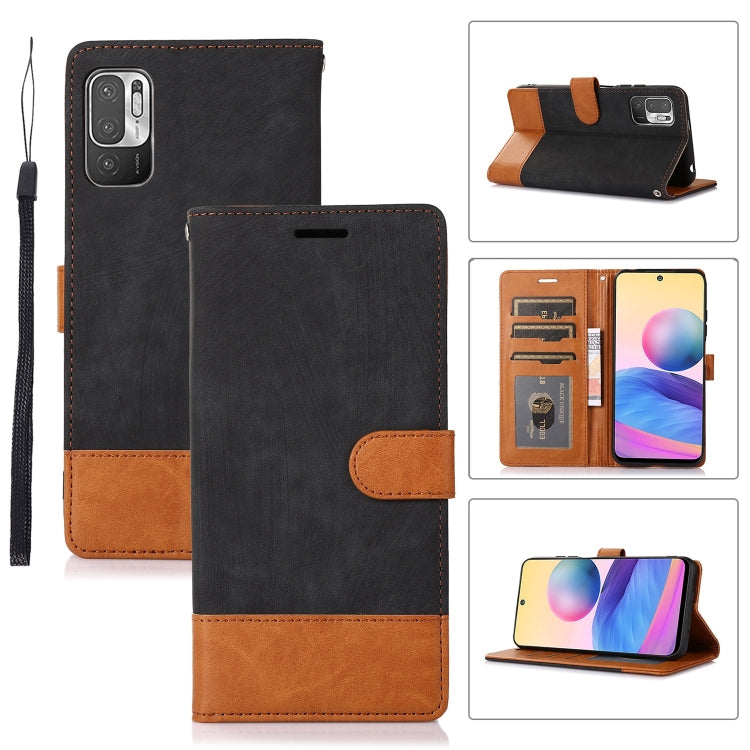 For Xiaomi Redmi Note 10 5G Splicing Leather Phone Case