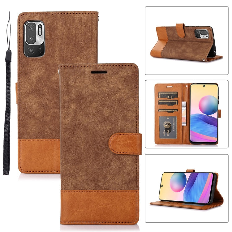 For Xiaomi Redmi Note 10 5G Splicing Leather Phone Case