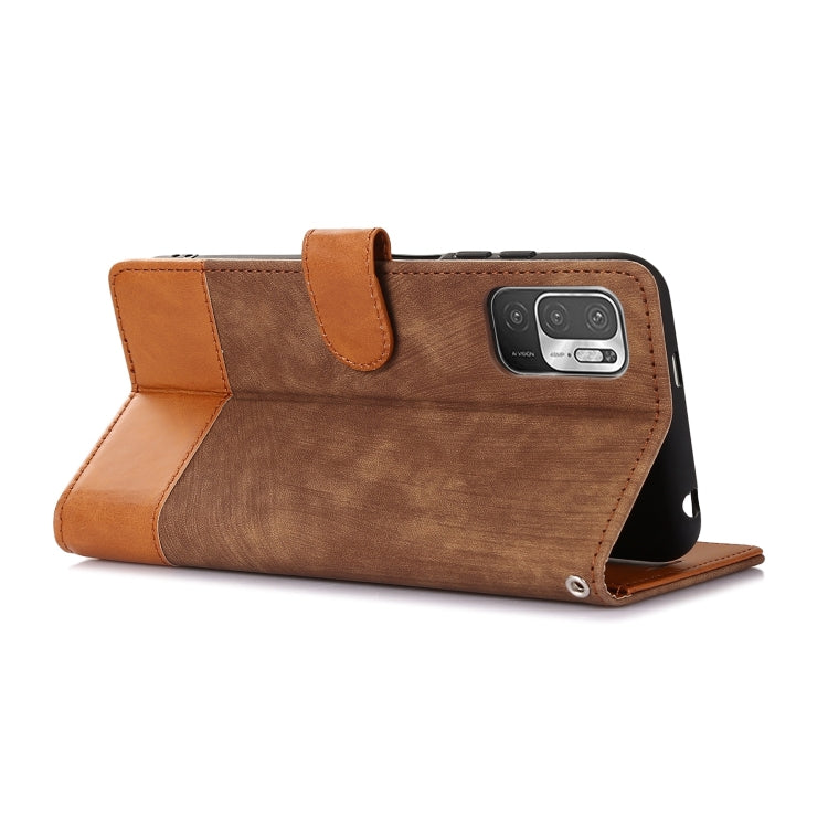 For Xiaomi Redmi Note 10 5G Splicing Leather Phone Case