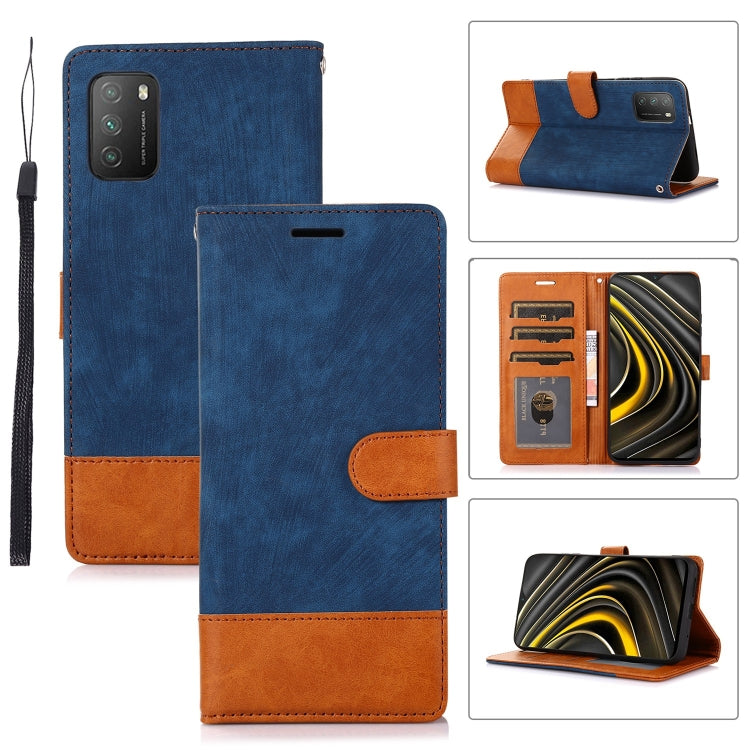 For Xiaomi Poco M3 Splicing Leather Phone Case