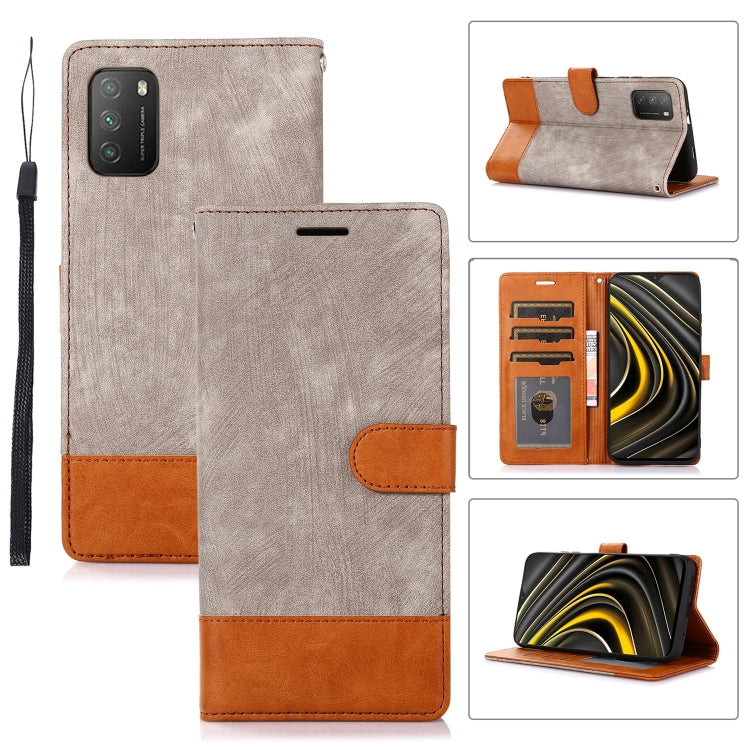 For Xiaomi Poco M3 Splicing Leather Phone Case