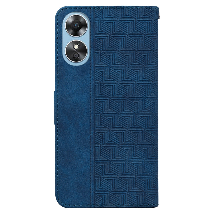 For OPPO A17 Geometric Embossed Flip Leather Phone Case