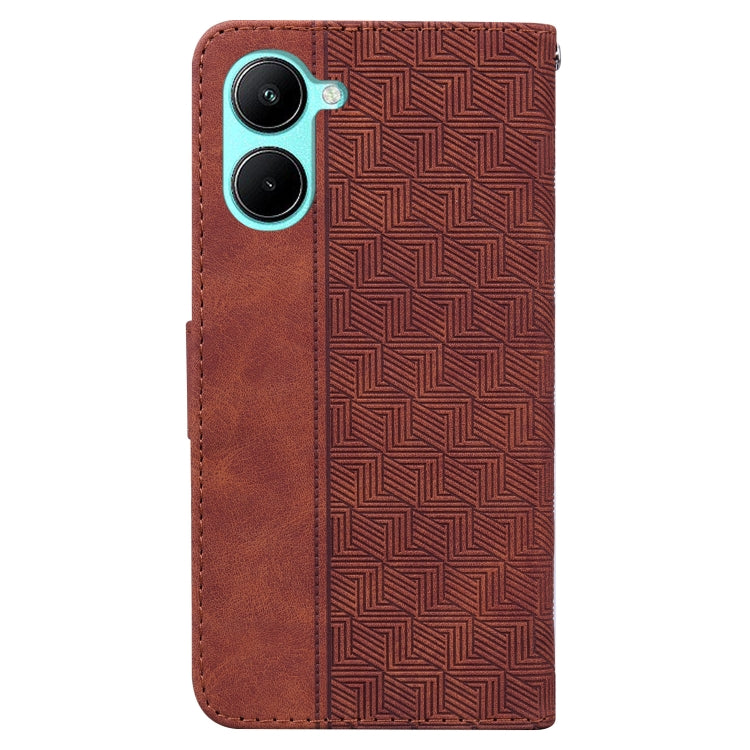 For Realme C33 Geometric Embossed Flip Leather Phone Case