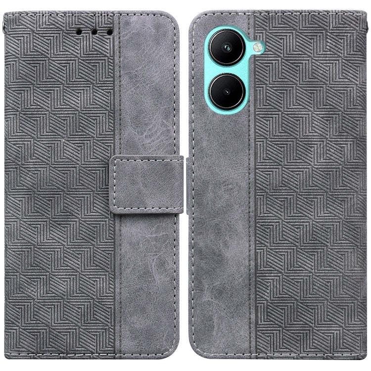 For Realme C33 Geometric Embossed Flip Leather Phone Case