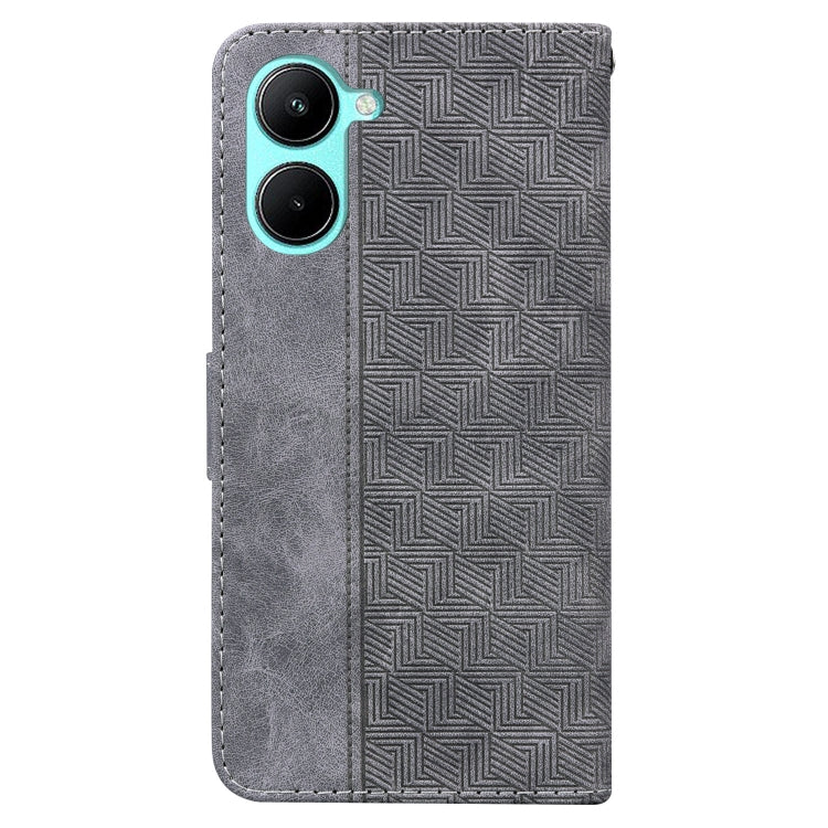 For Realme C33 Geometric Embossed Flip Leather Phone Case