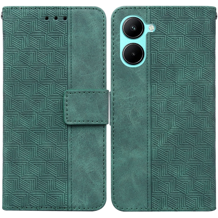For Realme C33 Geometric Embossed Flip Leather Phone Case