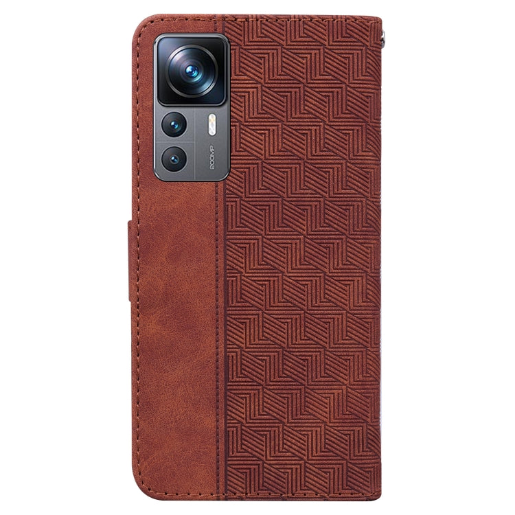 For Xiaomi 12T Pro Geometric Embossed Flip Leather Phone Case