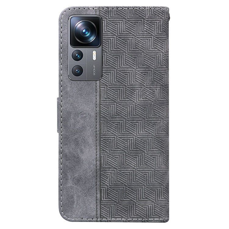 For Xiaomi 12T Pro Geometric Embossed Flip Leather Phone Case