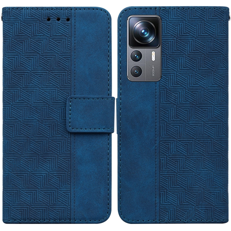 For Xiaomi 12T Pro Geometric Embossed Flip Leather Phone Case