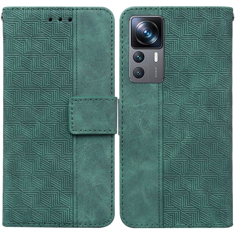 For Xiaomi 12T Pro Geometric Embossed Flip Leather Phone Case