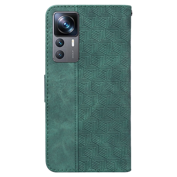 For Xiaomi 12T Pro Geometric Embossed Flip Leather Phone Case