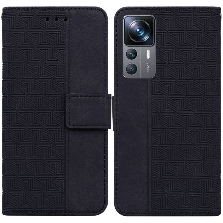 For Xiaomi 12T Pro Geometric Embossed Flip Leather Phone Case