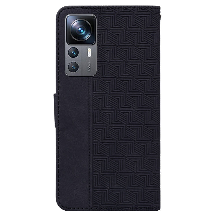 For Xiaomi 12T Pro Geometric Embossed Flip Leather Phone Case