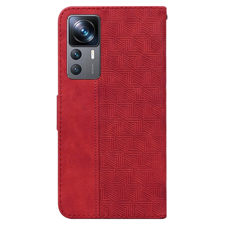 For Xiaomi 12T Pro Geometric Embossed Flip Leather Phone Case