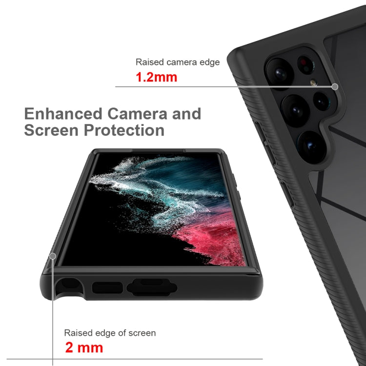 For Samsung Galaxy S23 Ultra 5G Two-layer Integrated Transparent TPU + PC + PET Protective Phone Case