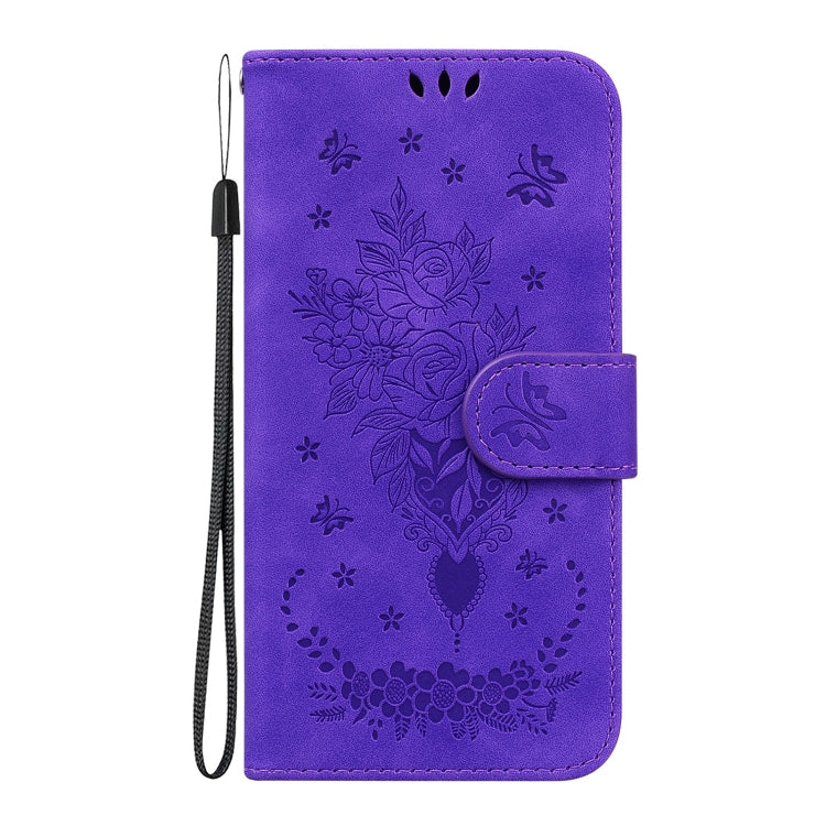 For Xiaomi Redmi A1+ Butterfly Rose Embossed Leather Phone Case