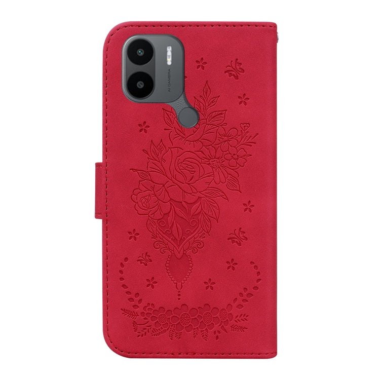 For Xiaomi Redmi A1+ Butterfly Rose Embossed Leather Phone Case