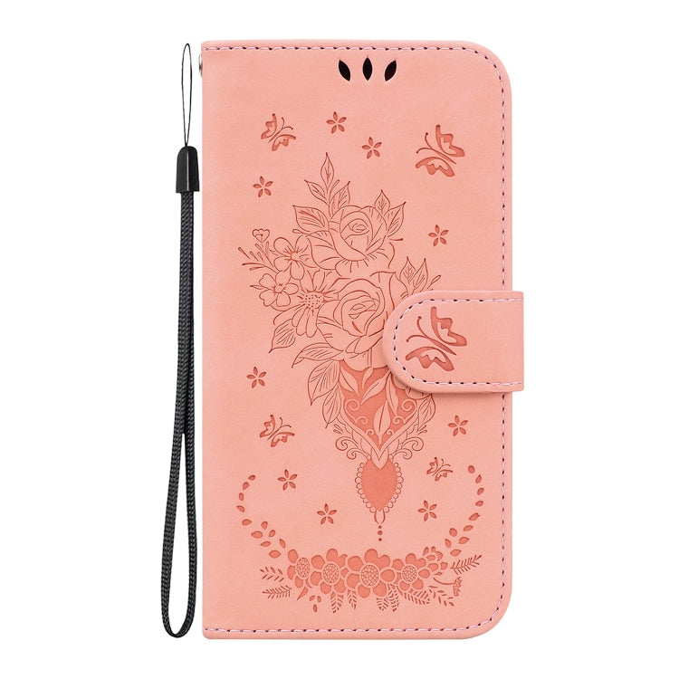 For Xiaomi Redmi A1+ Butterfly Rose Embossed Leather Phone Case