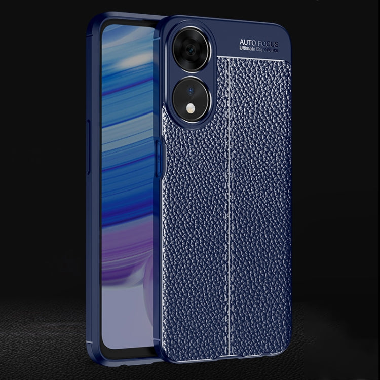 For OPPO A58 Litchi Texture Shockproof TPU Phone Case