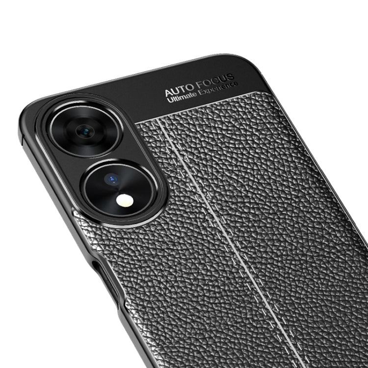 For OPPO A58 Litchi Texture Shockproof TPU Phone Case